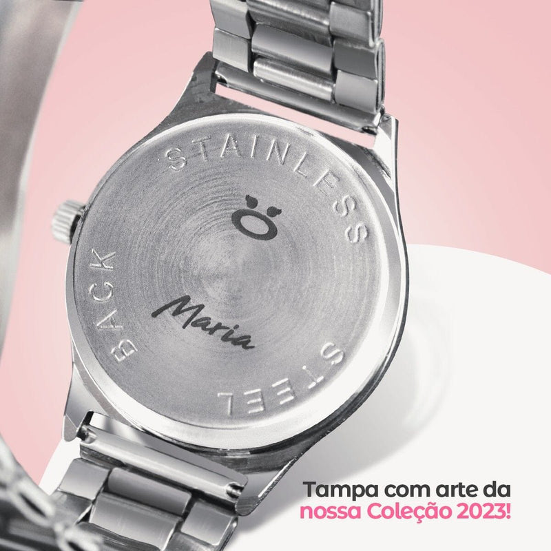 Relogio feminino aço inox prata qualidade premium social