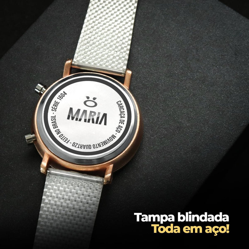 relogio feminino aço silicone rosa digital led + pulseira