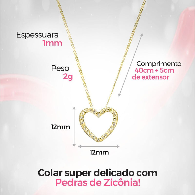 Relogio feminino banhado + caixa + pulseira + colar coração