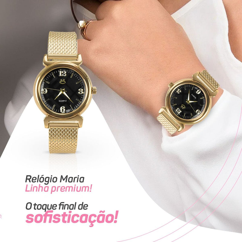 Relogio feminino banhado + pulseira personalizada silicone