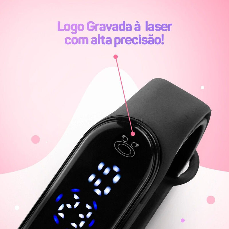 Relogio feminino led digital silicone prova dagua brecelete