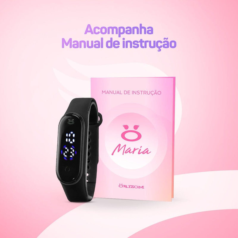 Relogio feminino led digital silicone prova dagua brecelete