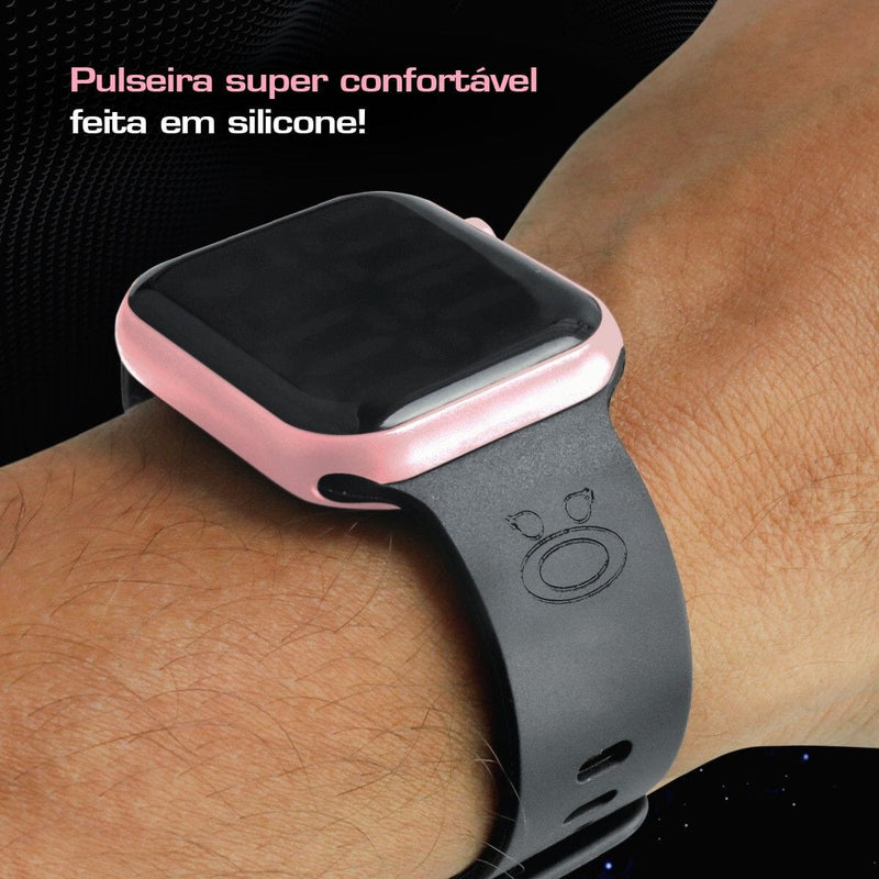 Relógio feminino rosa digital prova d'água quadrado silicone