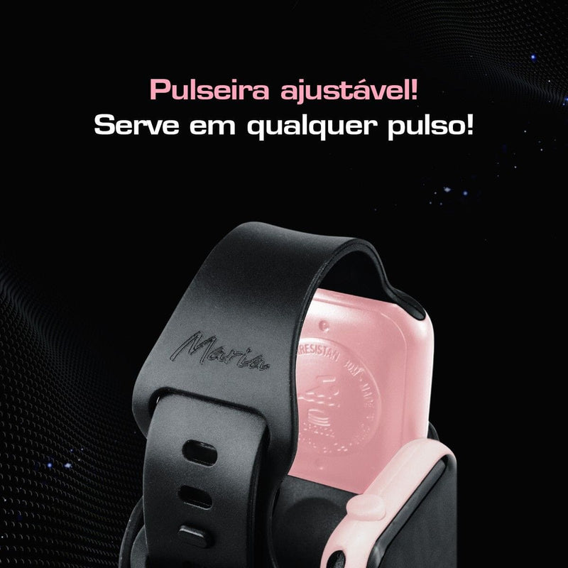 Relógio feminino rosa digital prova d'água quadrado silicone