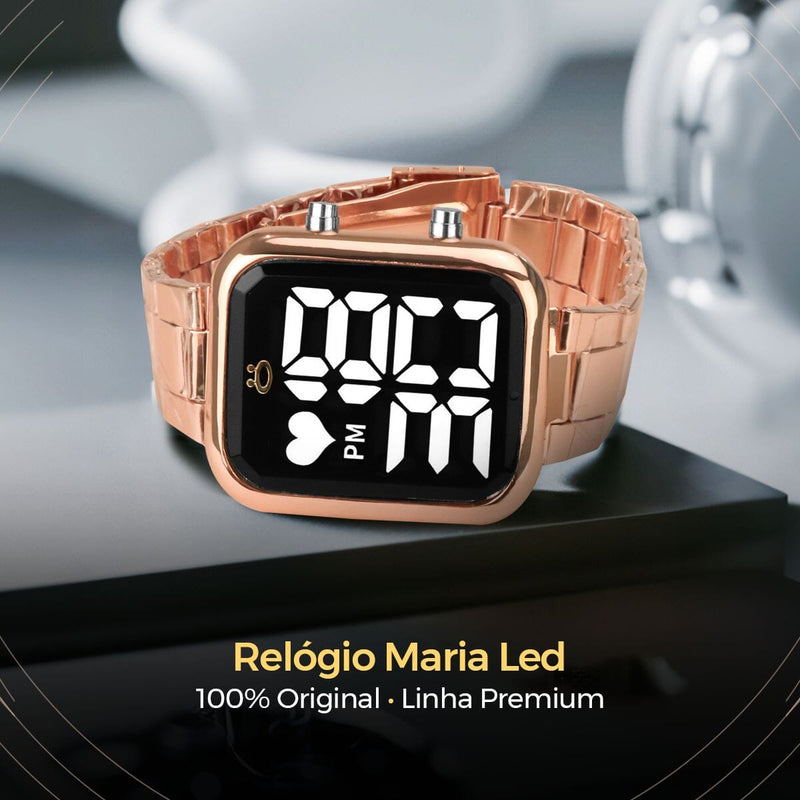 relogio feminino rose aço inox + caixa + pulseira pandora