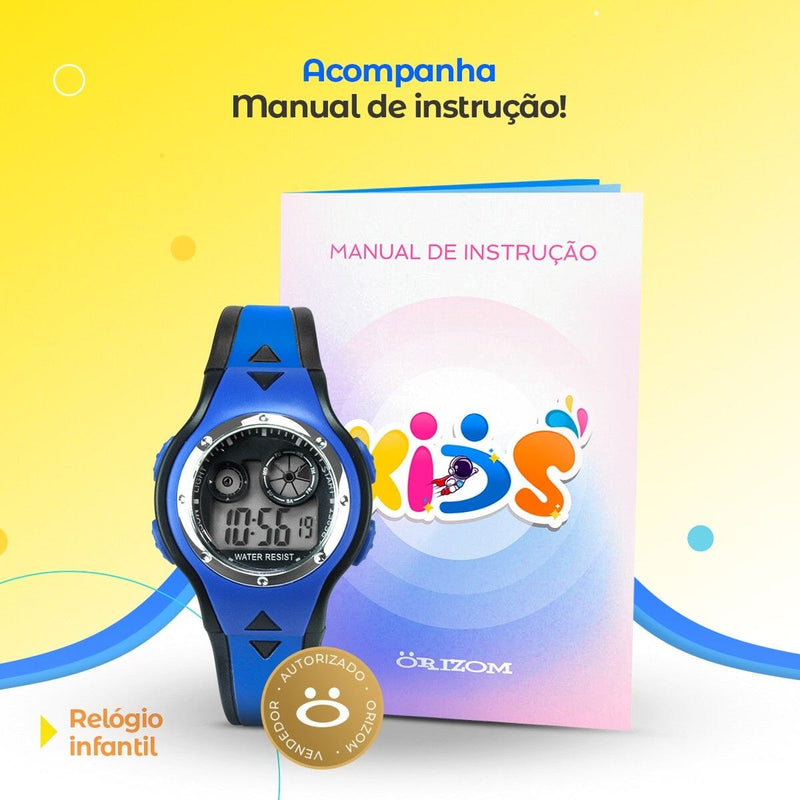 Relogio Infantil digital led + case + oculos sol proteção uv