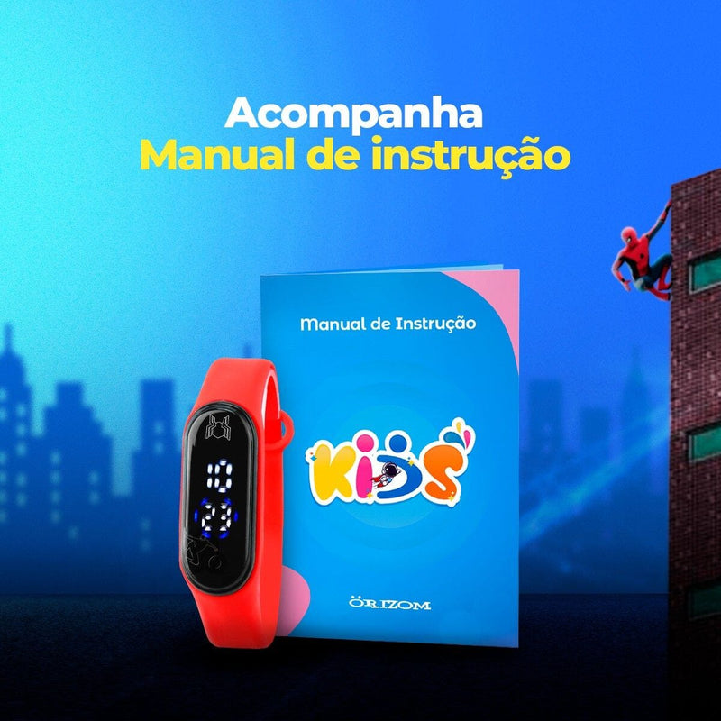 Relogio infantil prova dagua digital + copo menino combo