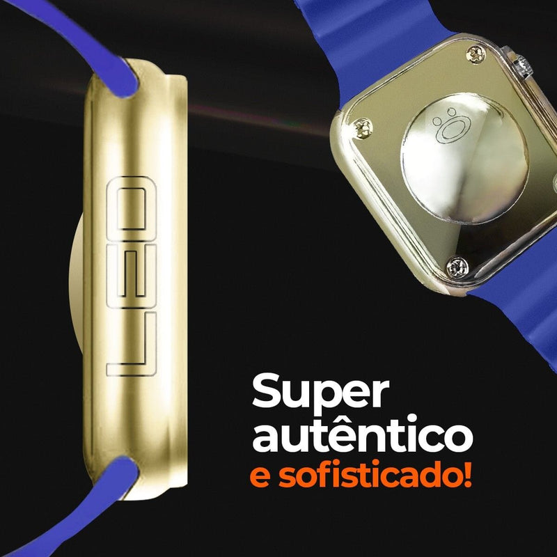 Relógio led digital feminino aço inox silicone ultra + caixa