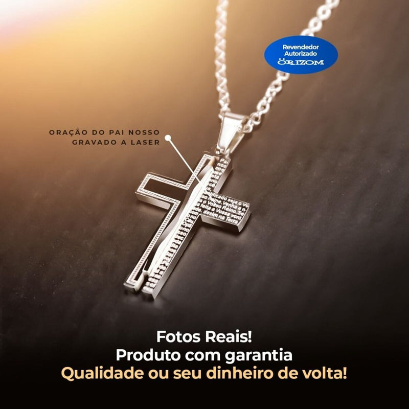 Relogio masculino aço inox + caixa social original religioso