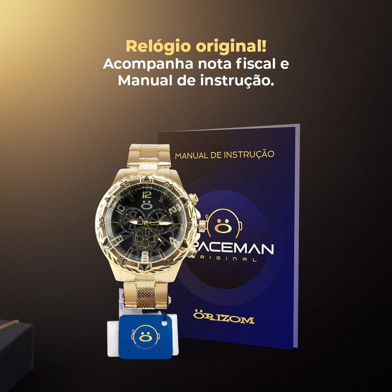 relógio masculino aço inox + pulseira + cordão crucifixo