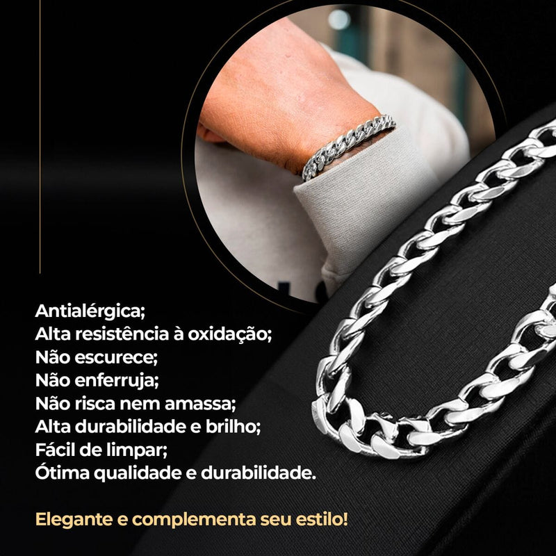 Relogio masculino aço prova dagua + pulseira + cordão cruz