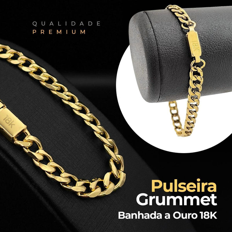 Relogio masculino dourado + cordão crucifixo + pulseira