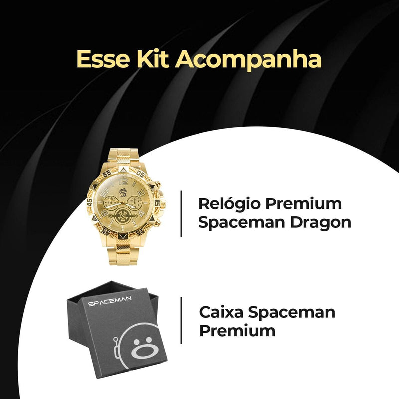 Relogio masculino dourado grande aço inox original + caixa