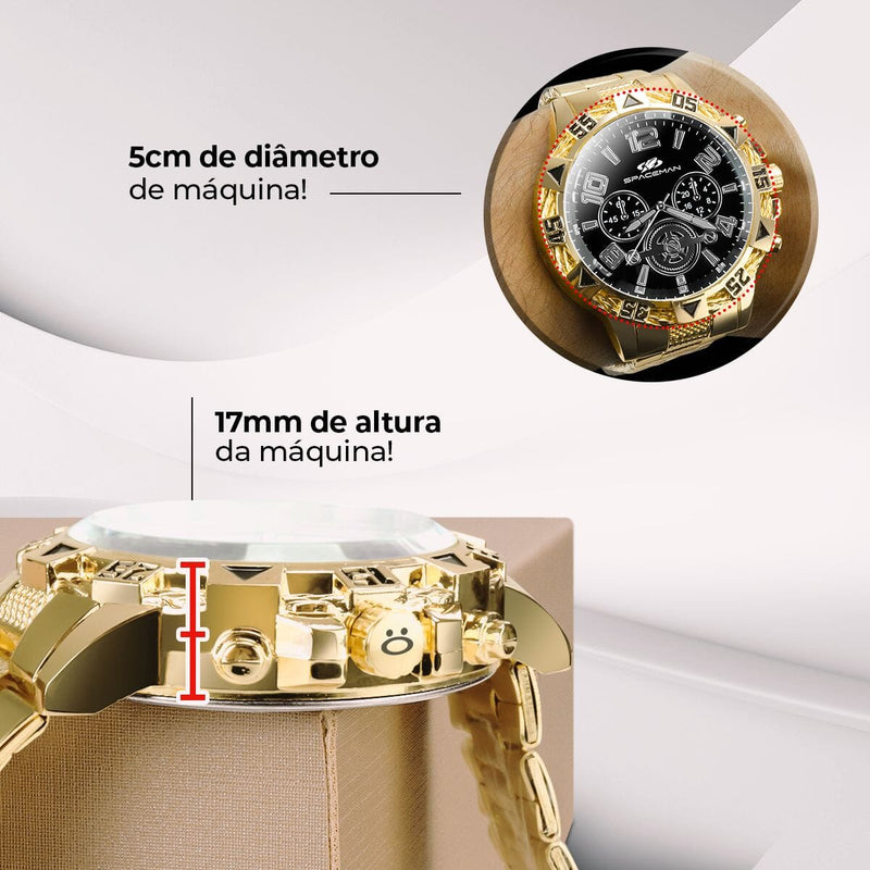 relogio masculino dourado + pulseira + oculos sol religioso casual qualidade premium ouro original