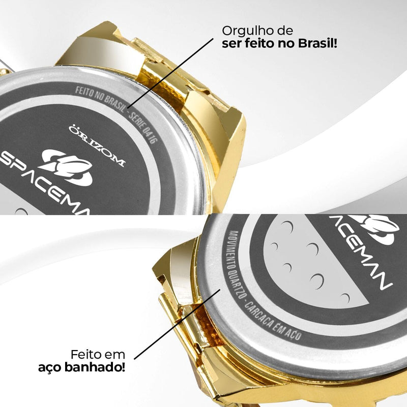 relogio masculino dourado + pulseira + oculos sol religioso casual qualidade premium ouro original