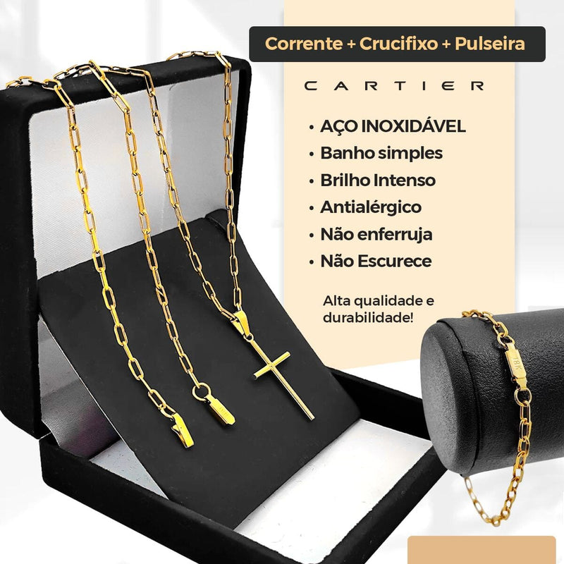 relogio masculino dourado + pulseira + oculos sol religioso casual qualidade premium ouro original