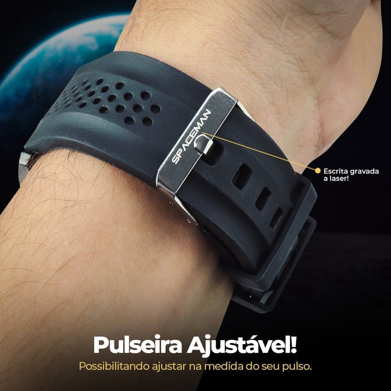 Relogio masculino preto aço inox + caixa + pulseira pai noss