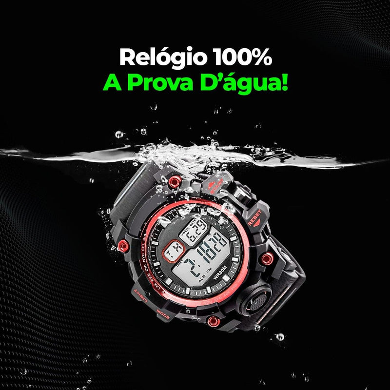 Relogio prova dagua digital + oculos proteção uv original