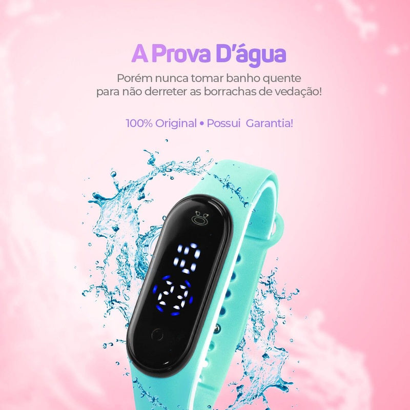 relogio silicone prova dagua bracelete feminino digital