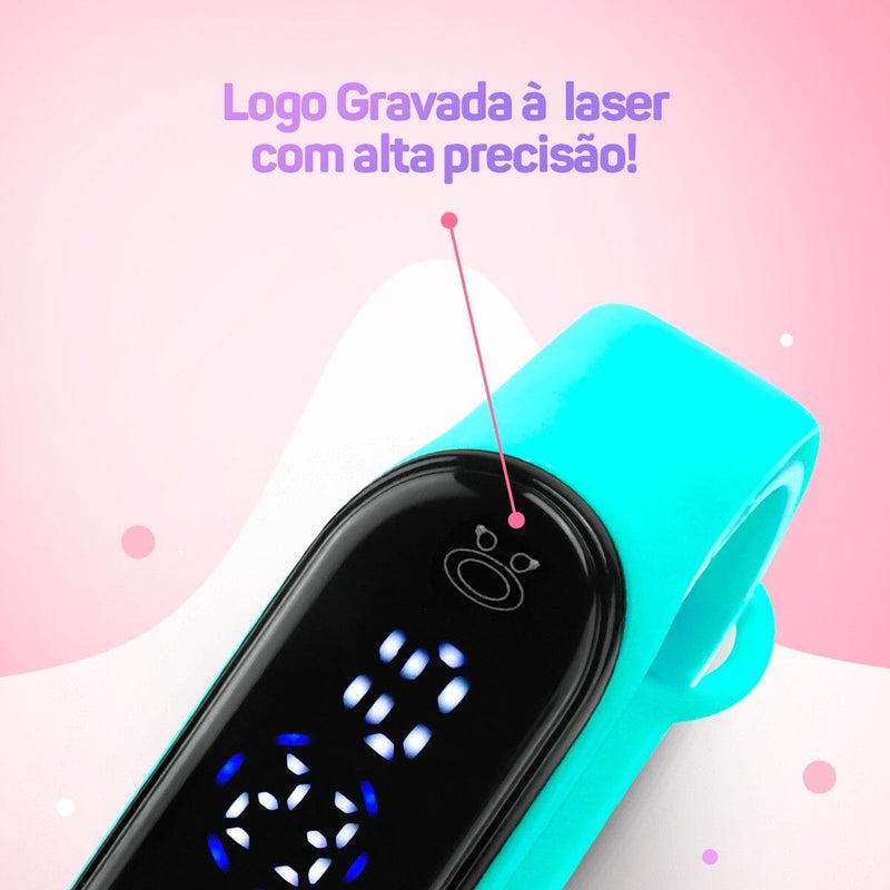 relogio silicone prova dagua bracelete feminino digital