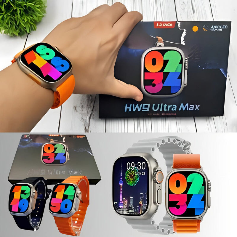 Smartwatch Hw9 Ultra Max Serie 9 Tela Amoled 49mm Bússola Pulseira Extra