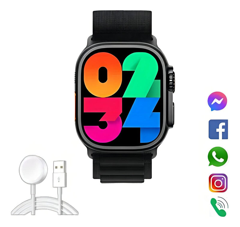 Smartwatch Hw9 Ultra Max Serie 9 Tela Amoled 49mm Bússola Pulseira Extra