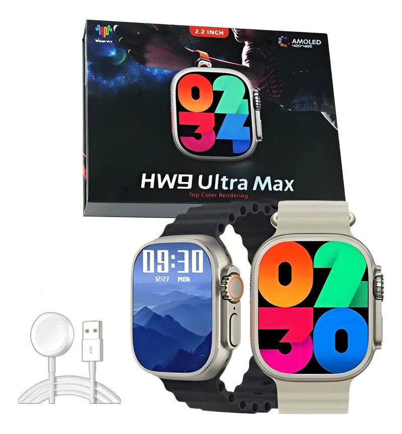 Smartwatch Hw9 Ultra Max Serie 9 Tela Amoled 49mm Bússola Pulseira Extra