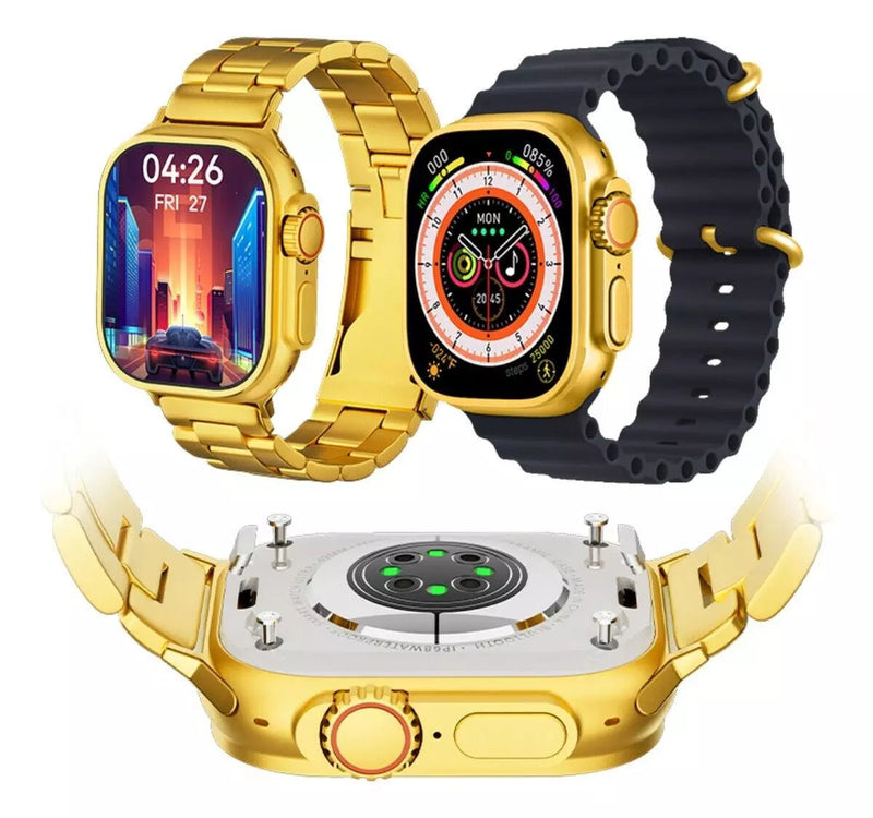 Smartwatch JS Ultra Gold 9 Com 2 Pulseiras Lançamento