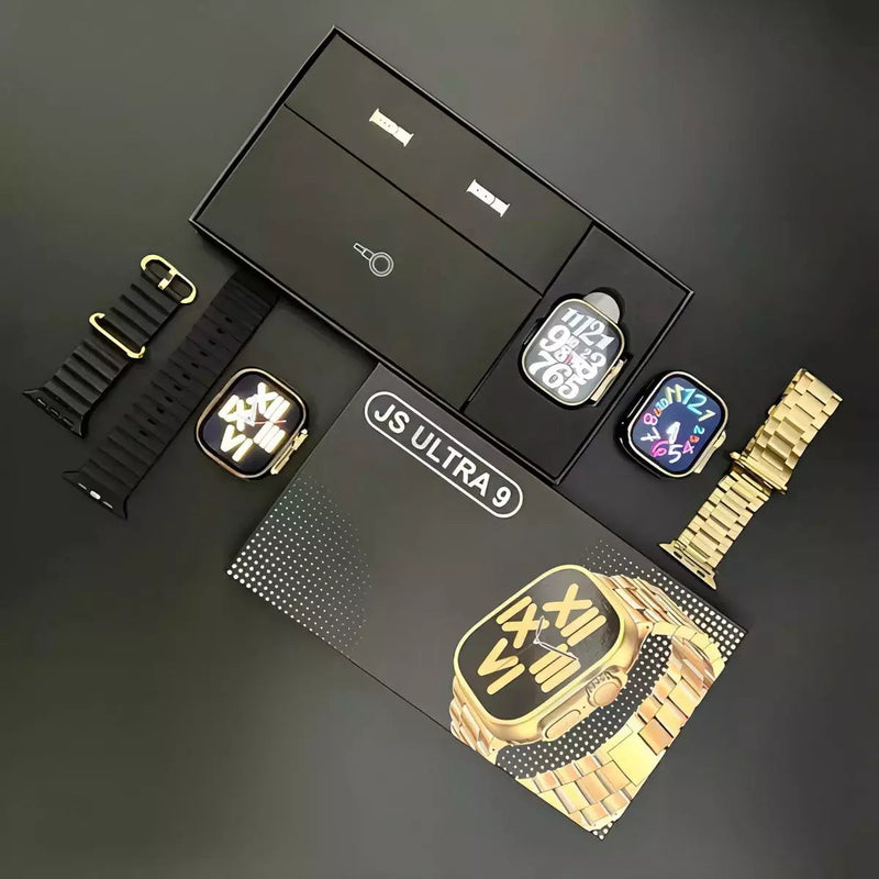 Smartwatch JS Ultra Gold 9 Com 2 Pulseiras Lançamento