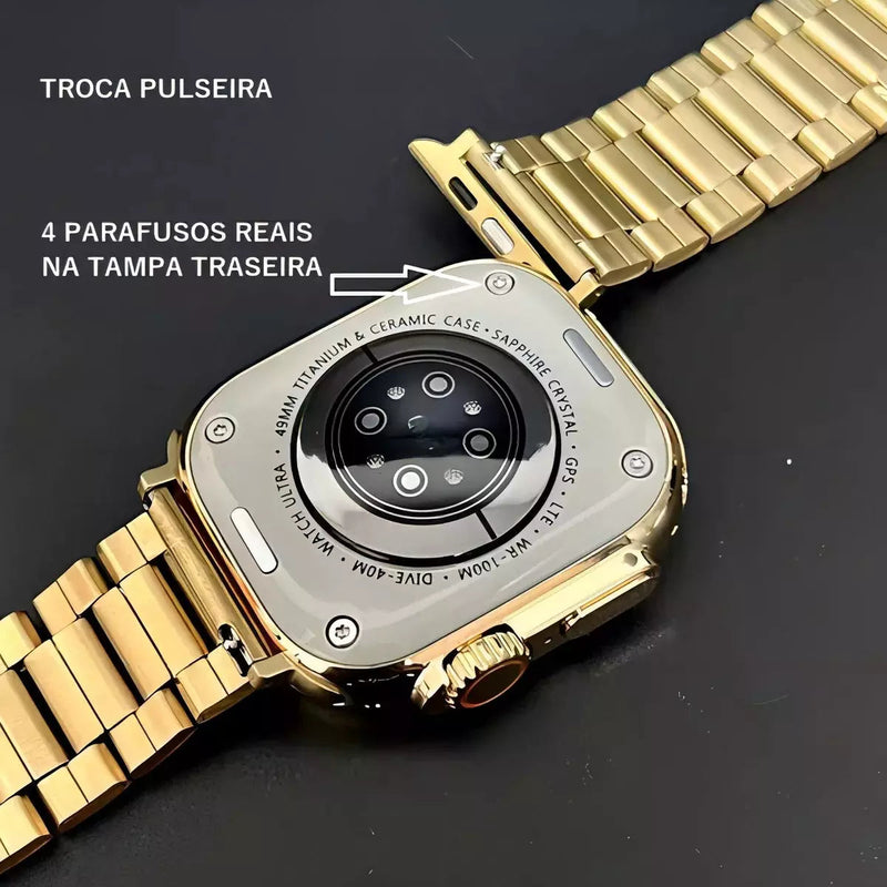 Smartwatch JS Ultra Gold 9 Com 2 Pulseiras Lançamento