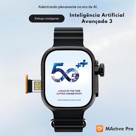 Smartwatch Ultra 3 Ai 5G 2/16GB Amoled Com Chip Android Camera Wifi