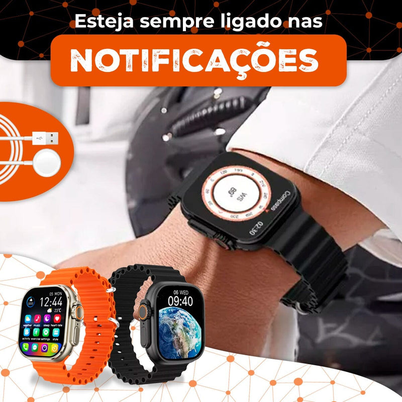 Smartwatch Ultra 9 Plus Serie 9 49mm Com NFC Trava Para Pulseiras Lançamento