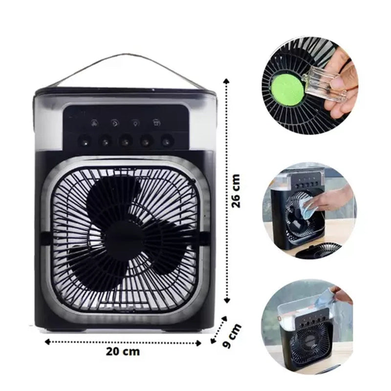 Ventilador Refrigerador Portátil Ar condicionado Umidificador com LED